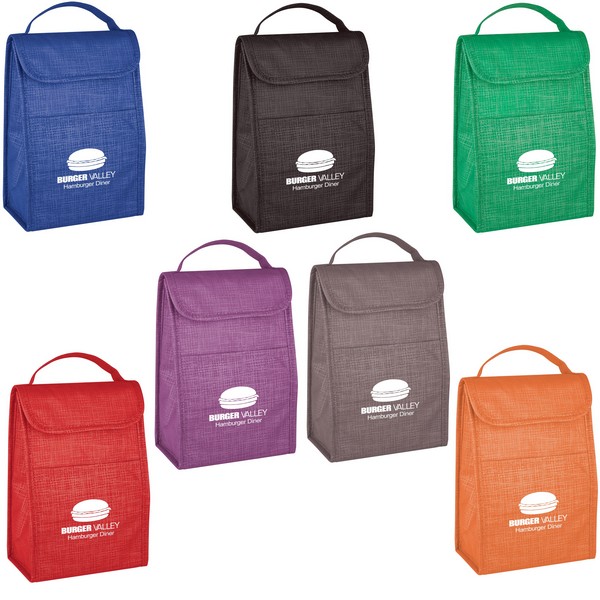 JH3561 Crosshatch Non-Woven Lunch Bag With Cust...